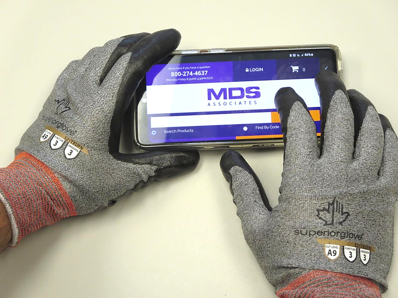 Superior Glove® TenActiv™ S21TXUFN Nitrile Coated Touchscreen A9 Extreme-Cut Gloves